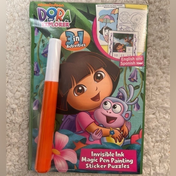 Nickelodeon Dora the Explorer Invisible Ink Magic Pen Painting Activity Books - Picture 2 of 9
